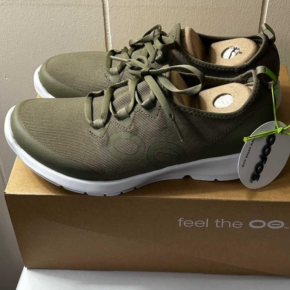 OOFOS Women's Olive Khaki Sneakers